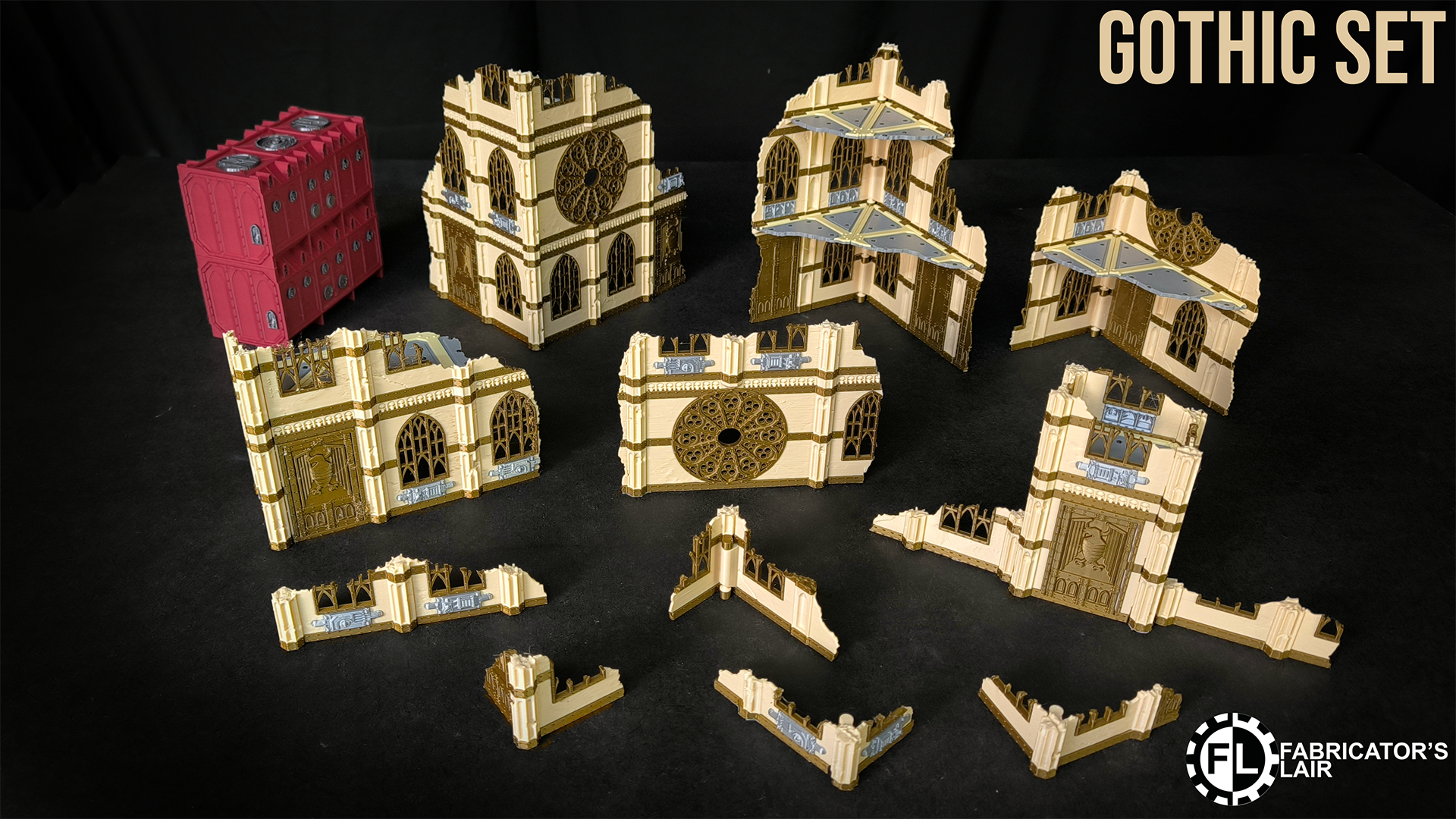 Gothic Cathedral Foldable Modular Ruins | 28mm - 32mm Grimdark Sci-Fi Terrain for Tabletop Wargaming