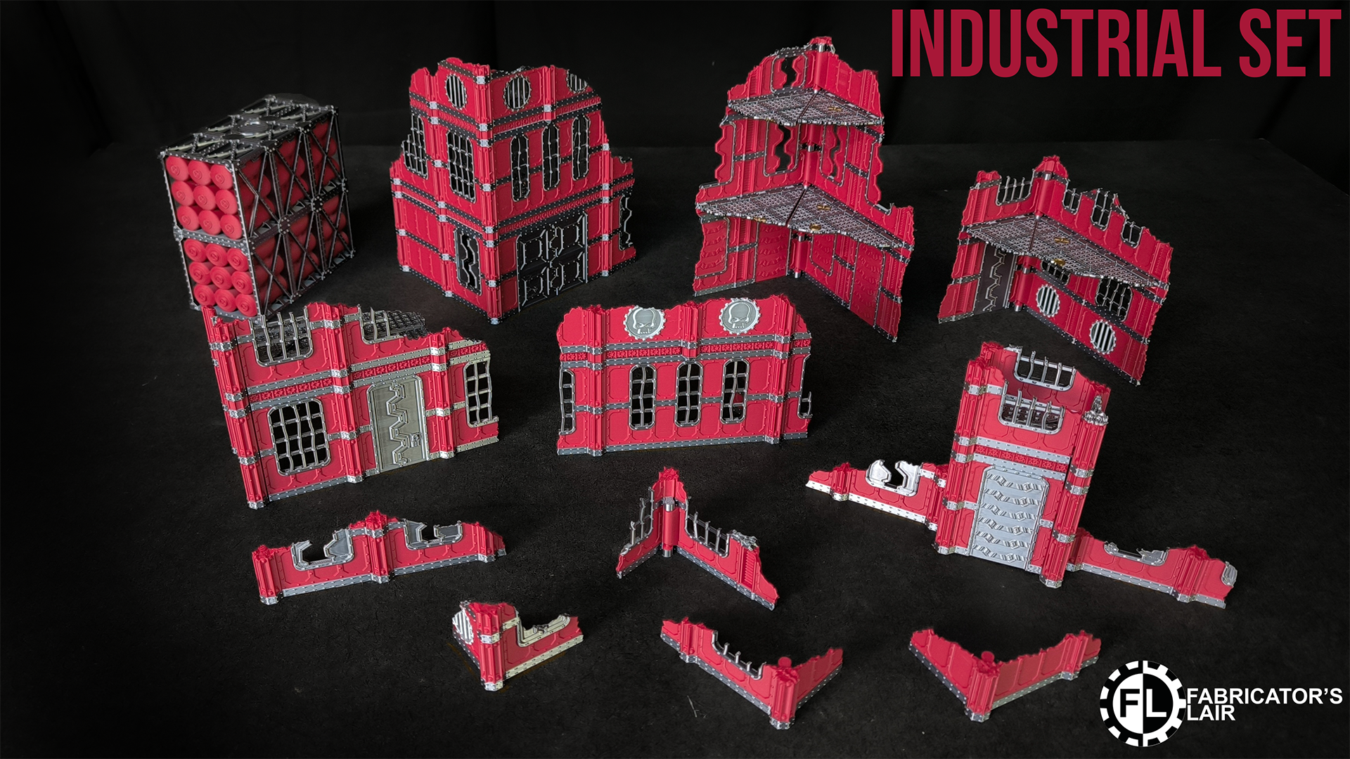 Industrial Sector Foldable Modular Ruins | 28mm - 32mm Grimdark Sci-Fi Terrain for Tabletop Wargaming