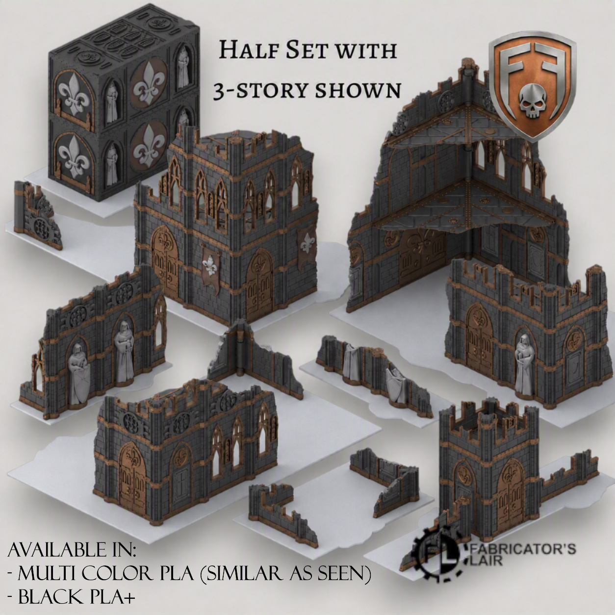 Holy Order Convent Foldable Modular Ruins | 11th Edition Compatible Terrain | 28mm - 32mm Grimdark Sci-Fi Terrain for Tabletop Wargaming