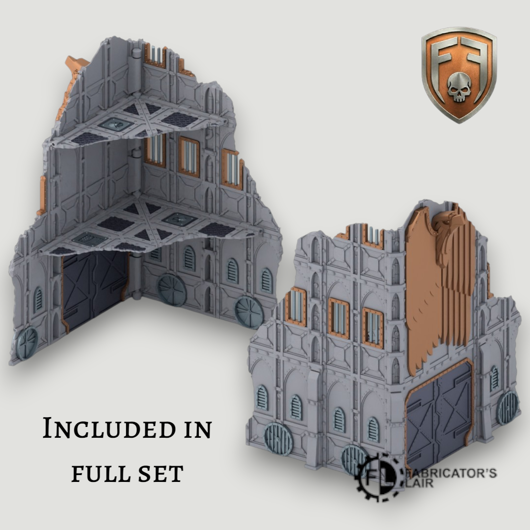Armored Sector Foldable Modular Ruins | 28mm - 32mm Grimdark Sci-Fi Terrain for Tabletop Wargaming