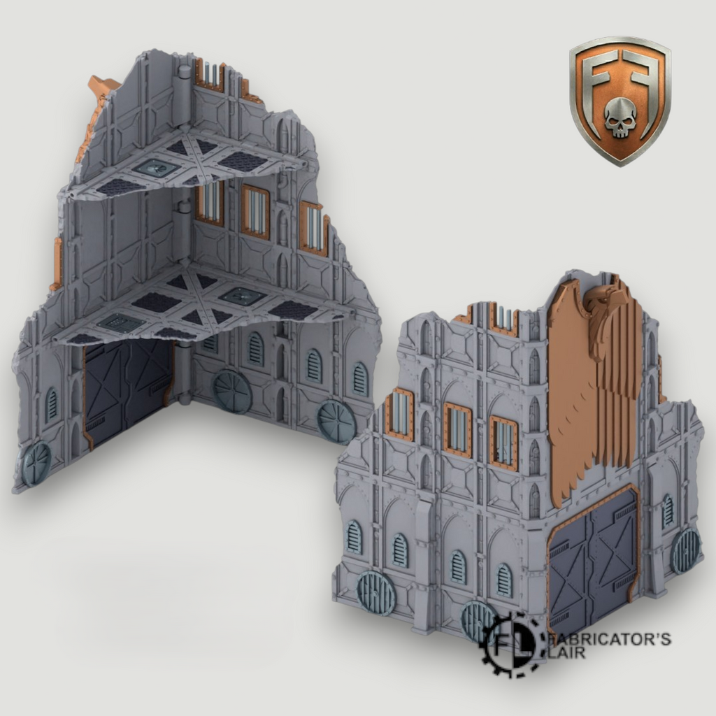 Armored Sector Foldable Modular Ruins | 11th Edition Compatible Terrain | 28mm - 32mm Grimdark Sci-Fi Terrain for Tabletop Wargaming