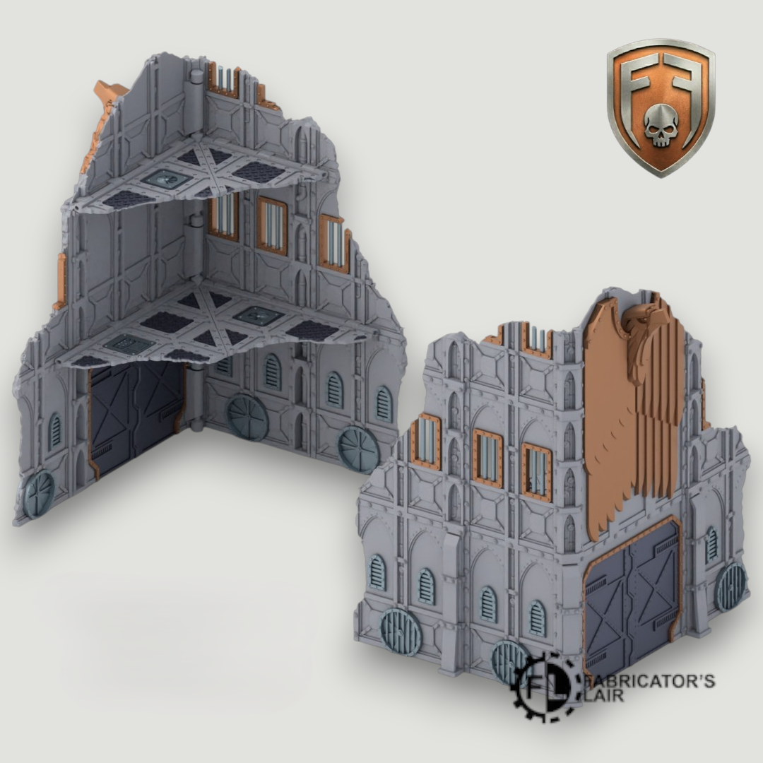 Armored Sector Foldable Modular Ruins | 11th Edition Compatible Terrain | 28mm - 32mm Grimdark Sci-Fi Terrain for Tabletop Wargaming