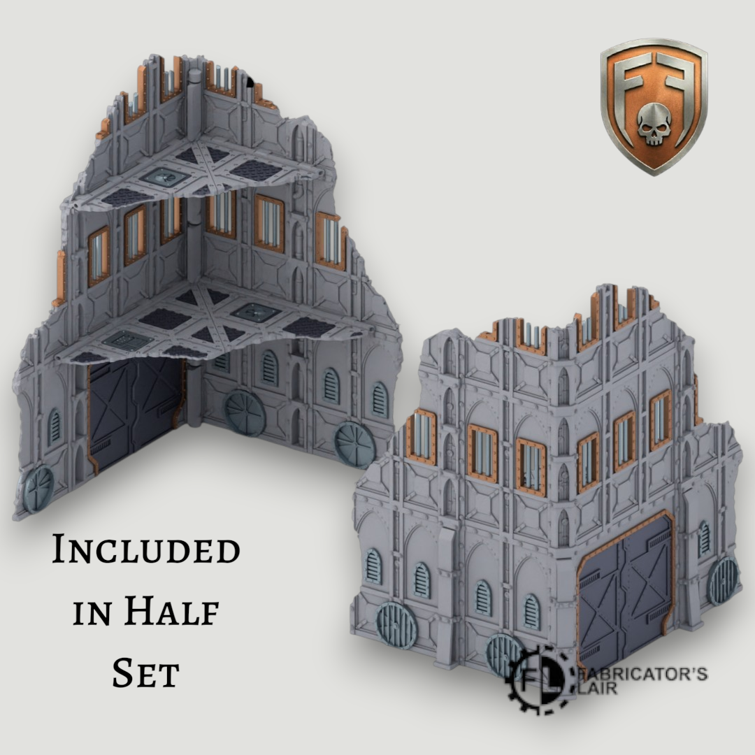 Armored Sector Foldable Modular Ruins | 28mm - 32mm Grimdark Sci-Fi Terrain for Tabletop Wargaming