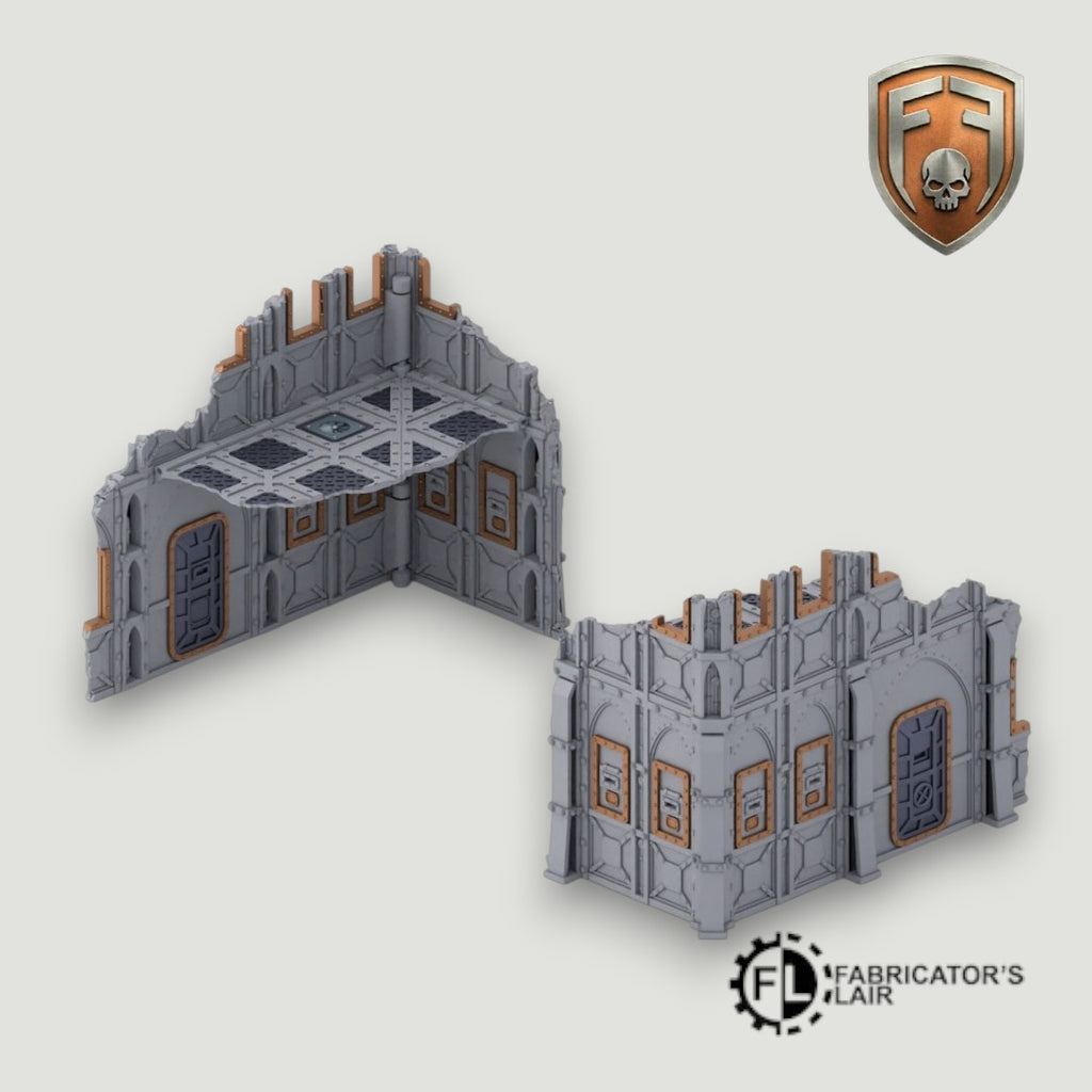 Armored Sector Foldable Modular Ruins | 28mm - 32mm Grimdark Sci-Fi Terrain for Tabletop Wargaming