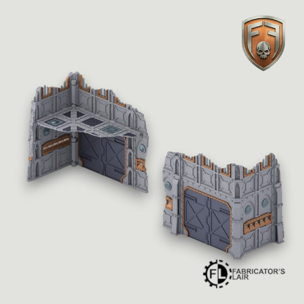 Armored Sector Foldable Modular Ruins | 28mm - 32mm Grimdark Sci-Fi Terrain for Tabletop Wargaming