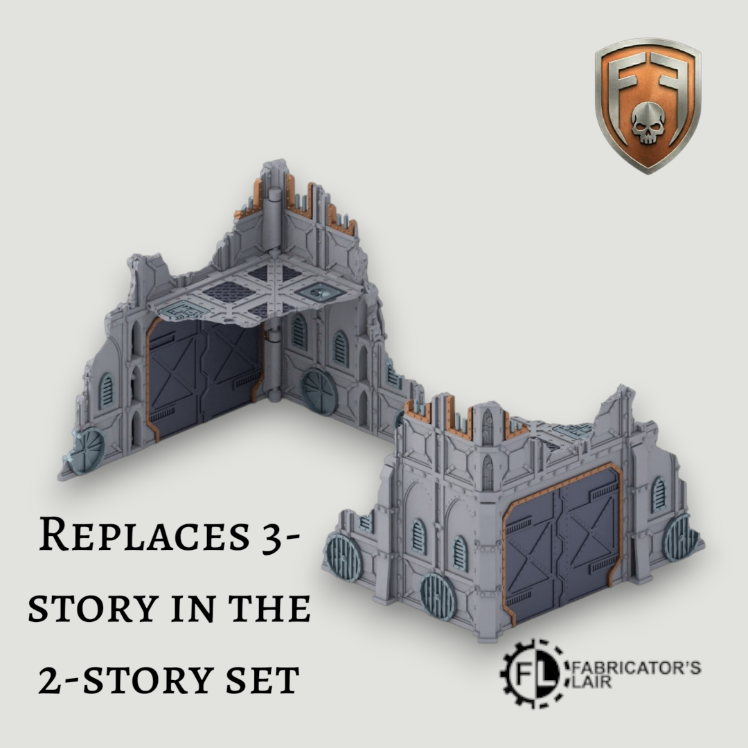 Armored Sector Foldable Modular Ruins | 28mm - 32mm Grimdark Sci-Fi Terrain for Tabletop Wargaming