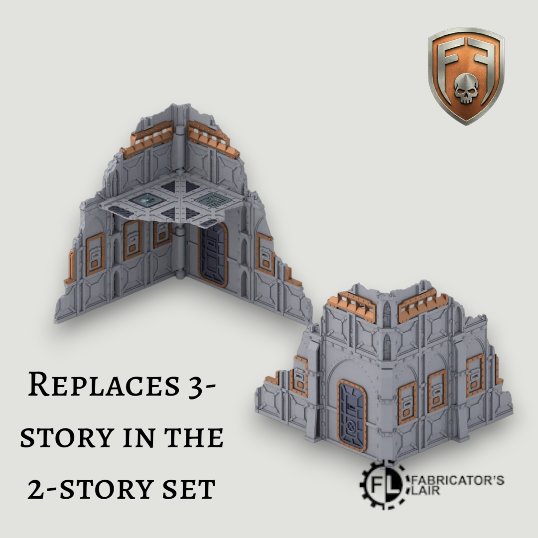 Armored Sector Foldable Modular Ruins | 28mm - 32mm Grimdark Sci-Fi Terrain for Tabletop Wargaming