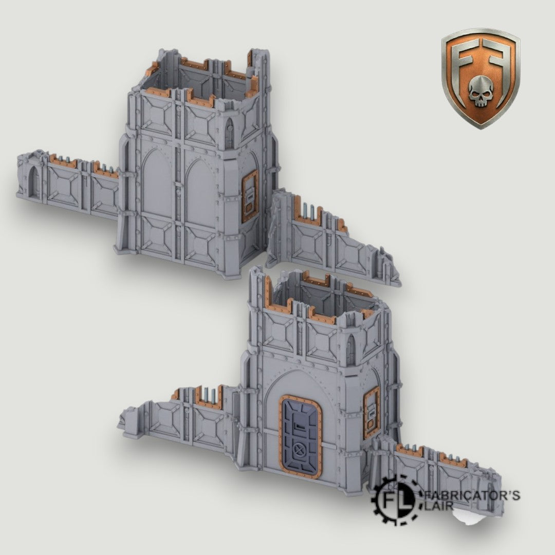 Armored Sector Foldable Modular Ruins | 28mm - 32mm Grimdark Sci-Fi Terrain for Tabletop Wargaming