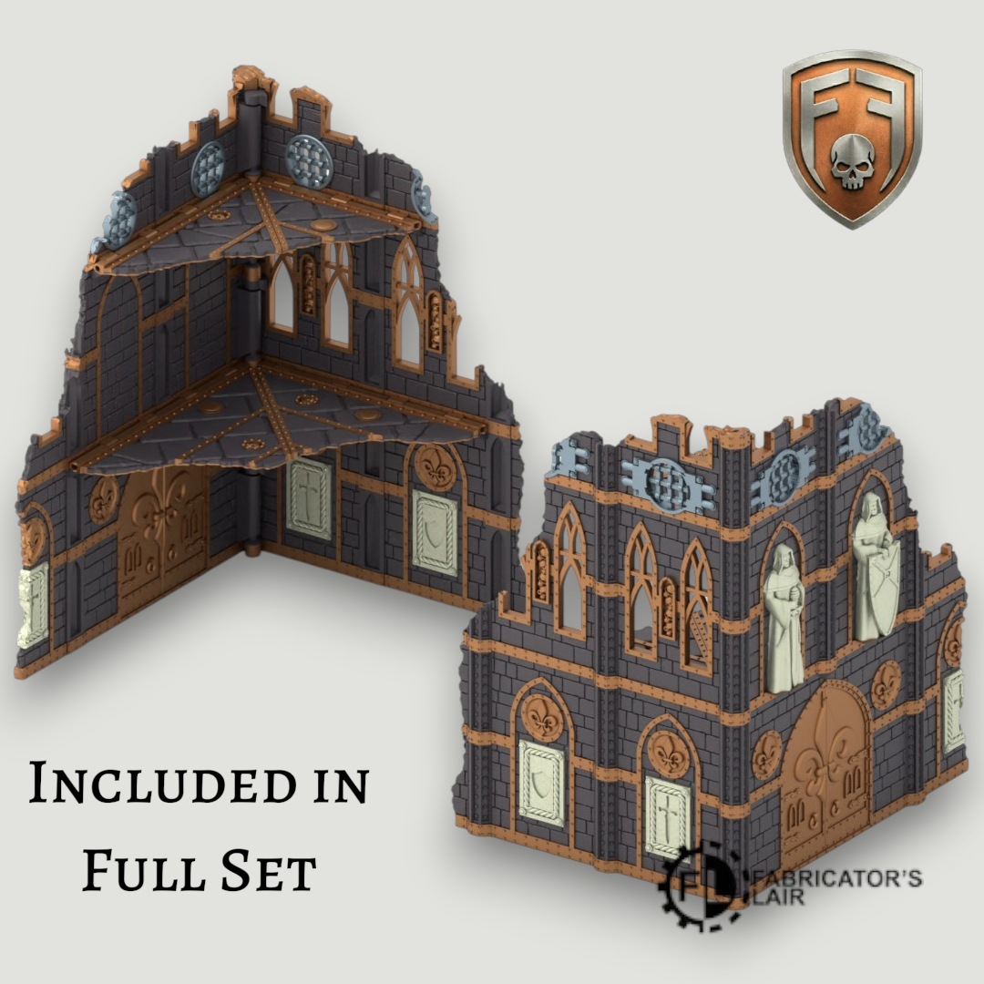 Holy Order Convent Foldable Modular Ruins | 28mm - 32mm Grimdark Sci-Fi Terrain for Tabletop Wargaming