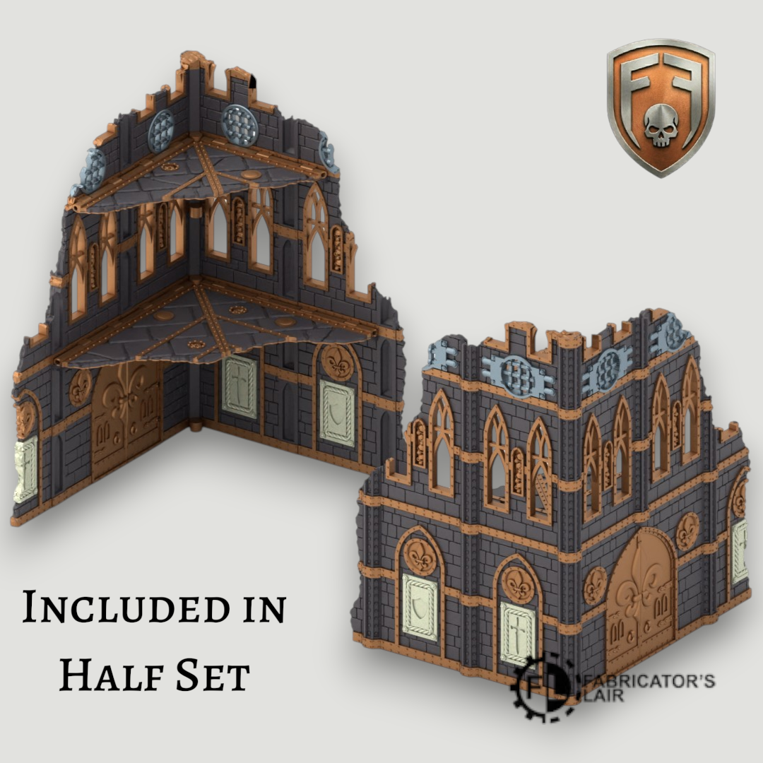 Holy Order Convent Foldable Modular Ruins | 28mm - 32mm Grimdark Sci-Fi Terrain for Tabletop Wargaming