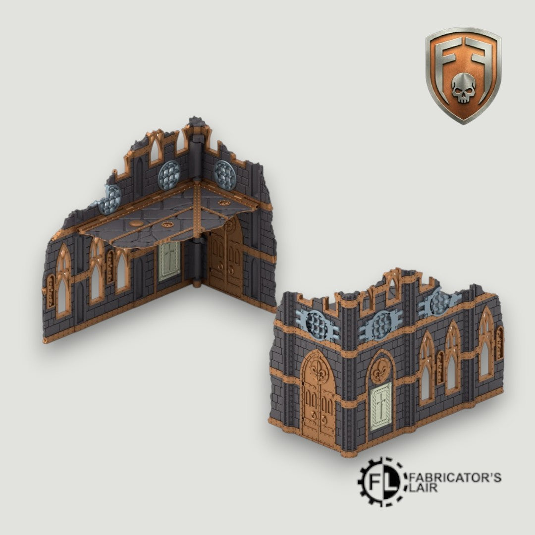 Holy Order Convent Foldable Modular Ruins | 28mm - 32mm Grimdark Sci-Fi Terrain for Tabletop Wargaming