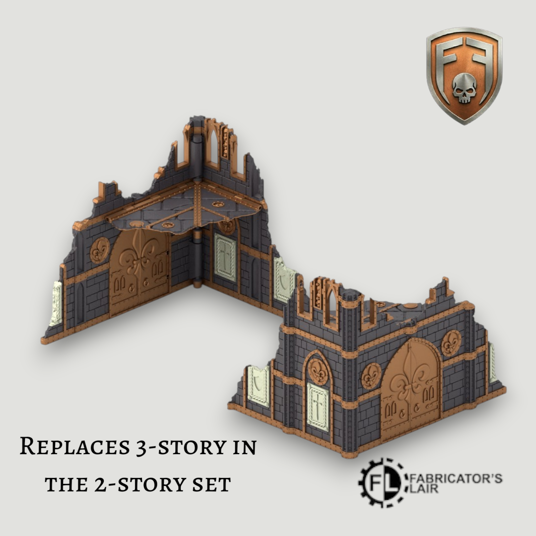 Holy Order Convent Foldable Modular Ruins | 28mm - 32mm Grimdark Sci-Fi Terrain for Tabletop Wargaming