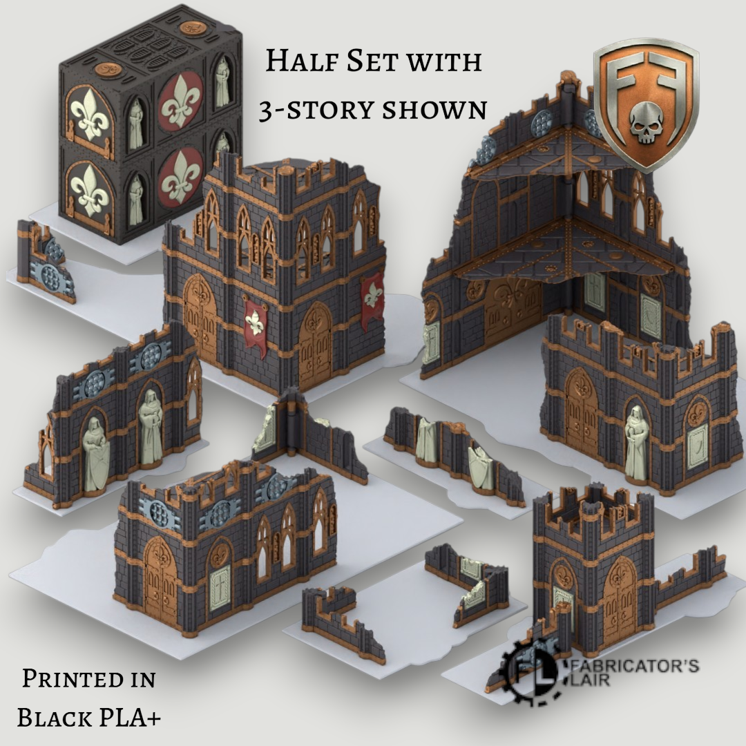 Holy Order Convent Foldable Modular Ruins | 28mm - 32mm Grimdark Sci-Fi Terrain for Tabletop Wargaming