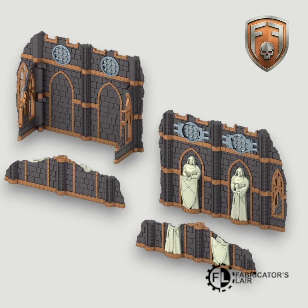 Holy Order Convent Foldable Modular Ruins | 28mm - 32mm Grimdark Sci-Fi Terrain for Tabletop Wargaming