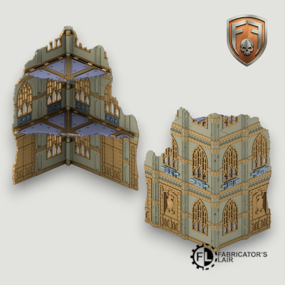 Gothic Cathedral Foldable Modular Ruins | 28mm - 32mm Grimdark Sci-Fi Terrain for Tabletop Wargaming
