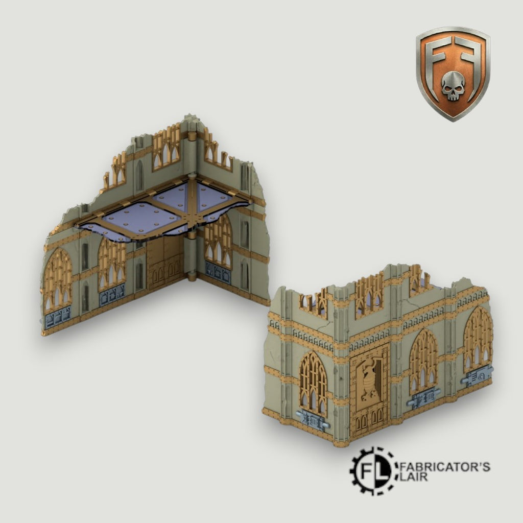 Gothic Cathedral Foldable Modular Ruins | 28mm - 32mm Grimdark Sci-Fi Terrain for Tabletop Wargaming