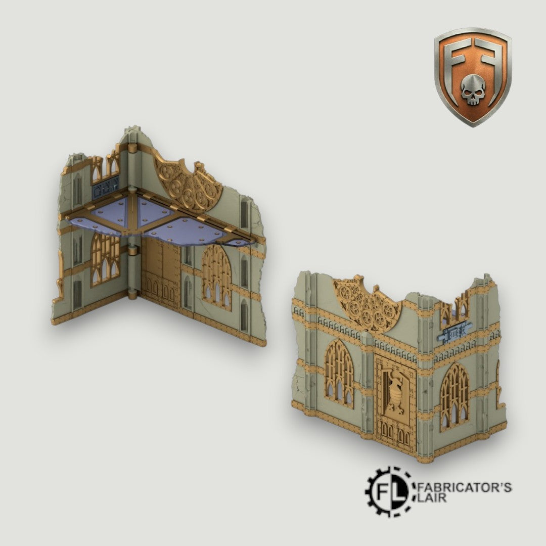 Gothic Cathedral Foldable Modular Ruins | 28mm - 32mm Grimdark Sci-Fi Terrain for Tabletop Wargaming