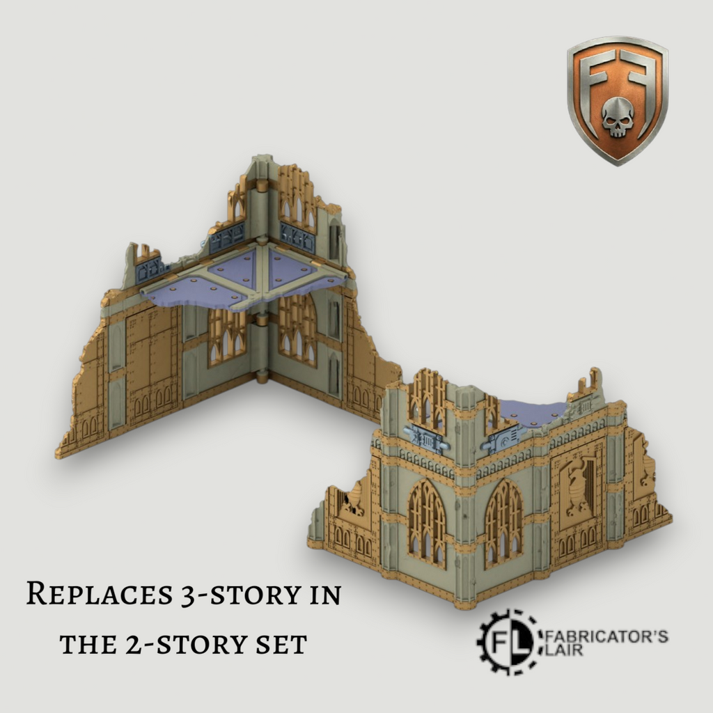 Gothic Cathedral Foldable Modular Ruins | 28mm - 32mm Grimdark Sci-Fi Terrain for Tabletop Wargaming