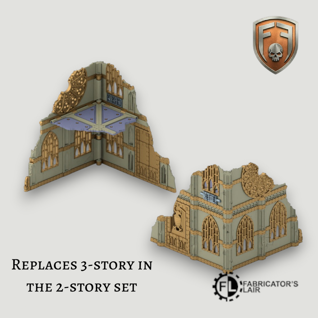 Gothic Cathedral Foldable Modular Ruins | 28mm - 32mm Grimdark Sci-Fi Terrain for Tabletop Wargaming