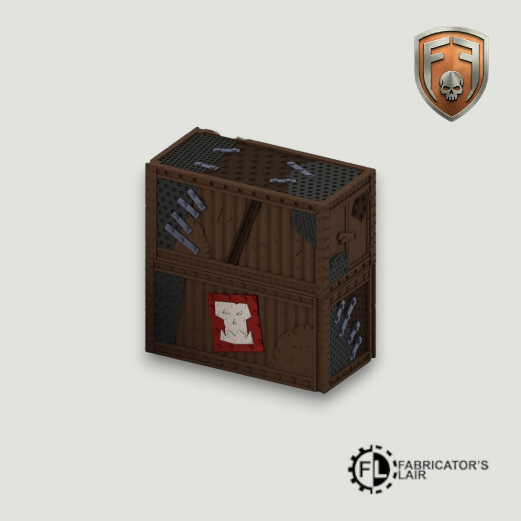 Greenskin Scrap-Fort Foldable Modular Ruins | 28mm - 32mm Grimdark Sci-Fi Terrain for Tabletop Wargaming