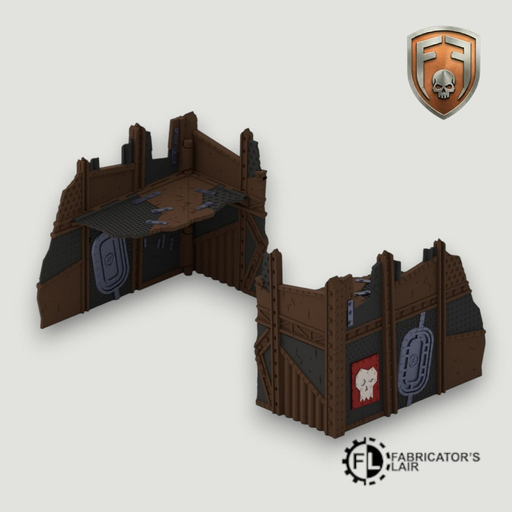 Greenskin Scrap-Fort Foldable Modular Ruins | 28mm - 32mm Grimdark Sci-Fi Terrain for Tabletop Wargaming
