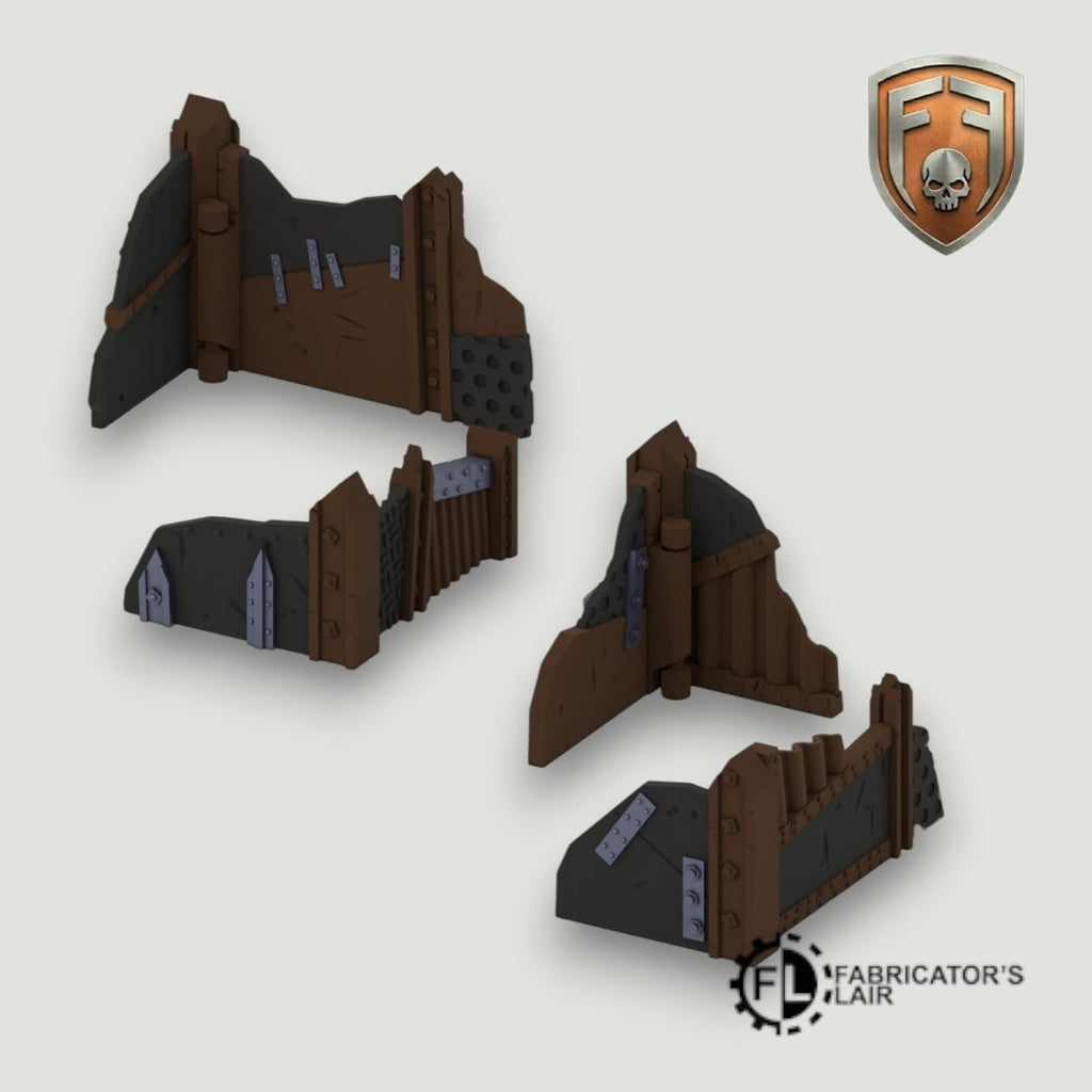 Greenskin Scrap-Fort Foldable Modular Ruins | 28mm - 32mm Grimdark Sci-Fi Terrain for Tabletop Wargaming