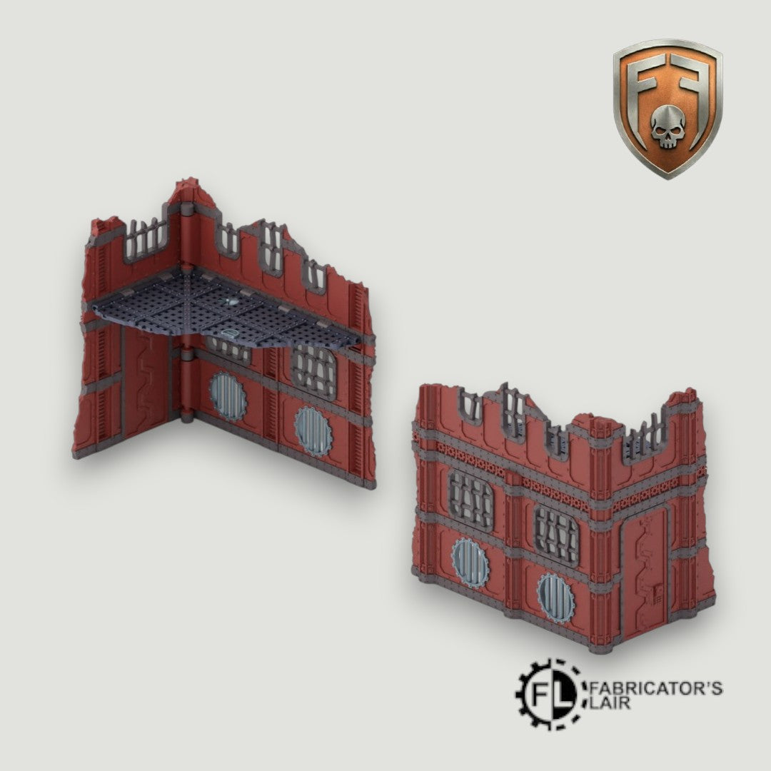Industrial Sector Foldable Modular Ruins | 28mm - 32mm Grimdark Sci-Fi Terrain for Tabletop Wargaming