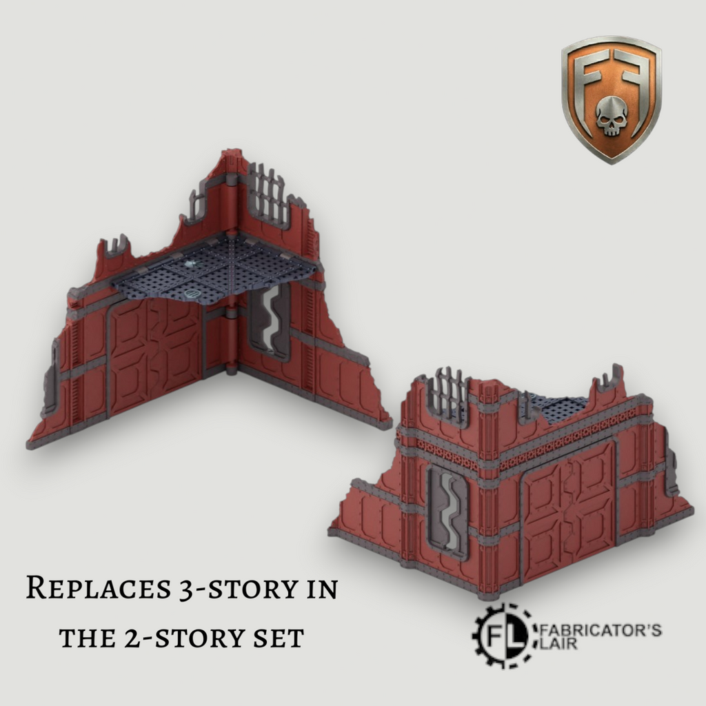 Industrial Sector Foldable Modular Ruins | 28mm - 32mm Grimdark Sci-Fi Terrain for Tabletop Wargaming