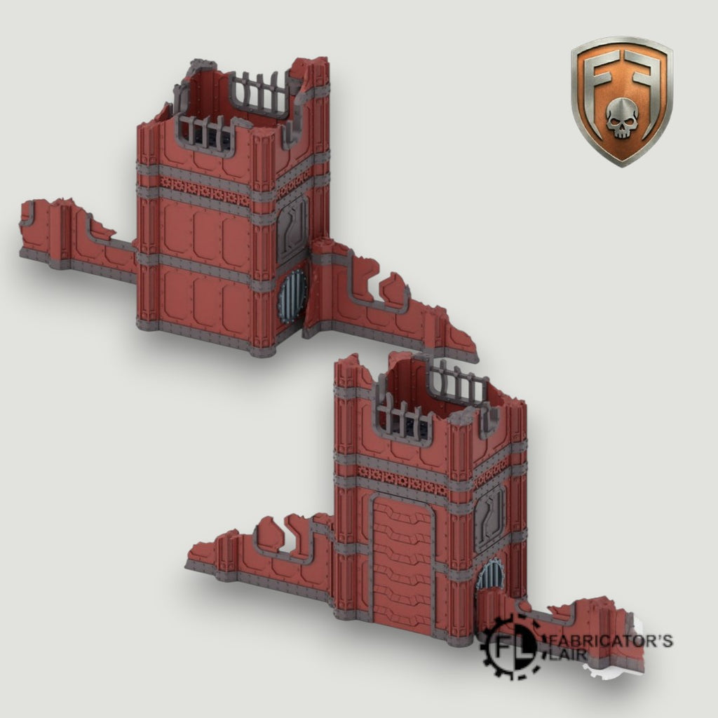 Industrial Sector Foldable Modular Ruins | 28mm - 32mm Grimdark Sci-Fi Terrain for Tabletop Wargaming