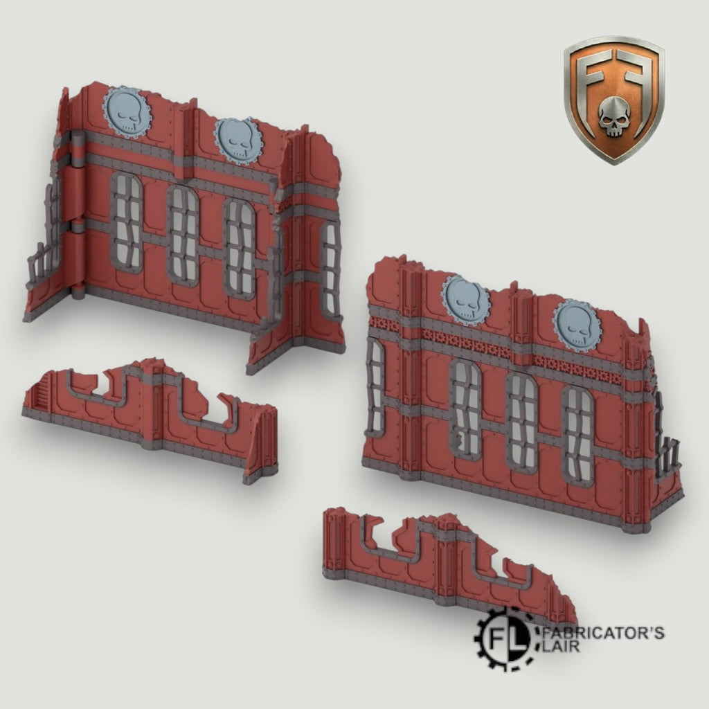 Industrial Sector Foldable Modular Ruins | 28mm - 32mm Grimdark Sci-Fi Terrain for Tabletop Wargaming