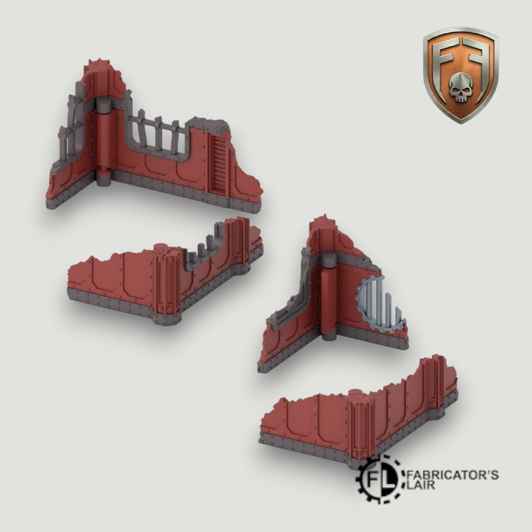 Industrial Sector Foldable Modular Ruins | 28mm - 32mm Grimdark Sci-Fi Terrain for Tabletop Wargaming