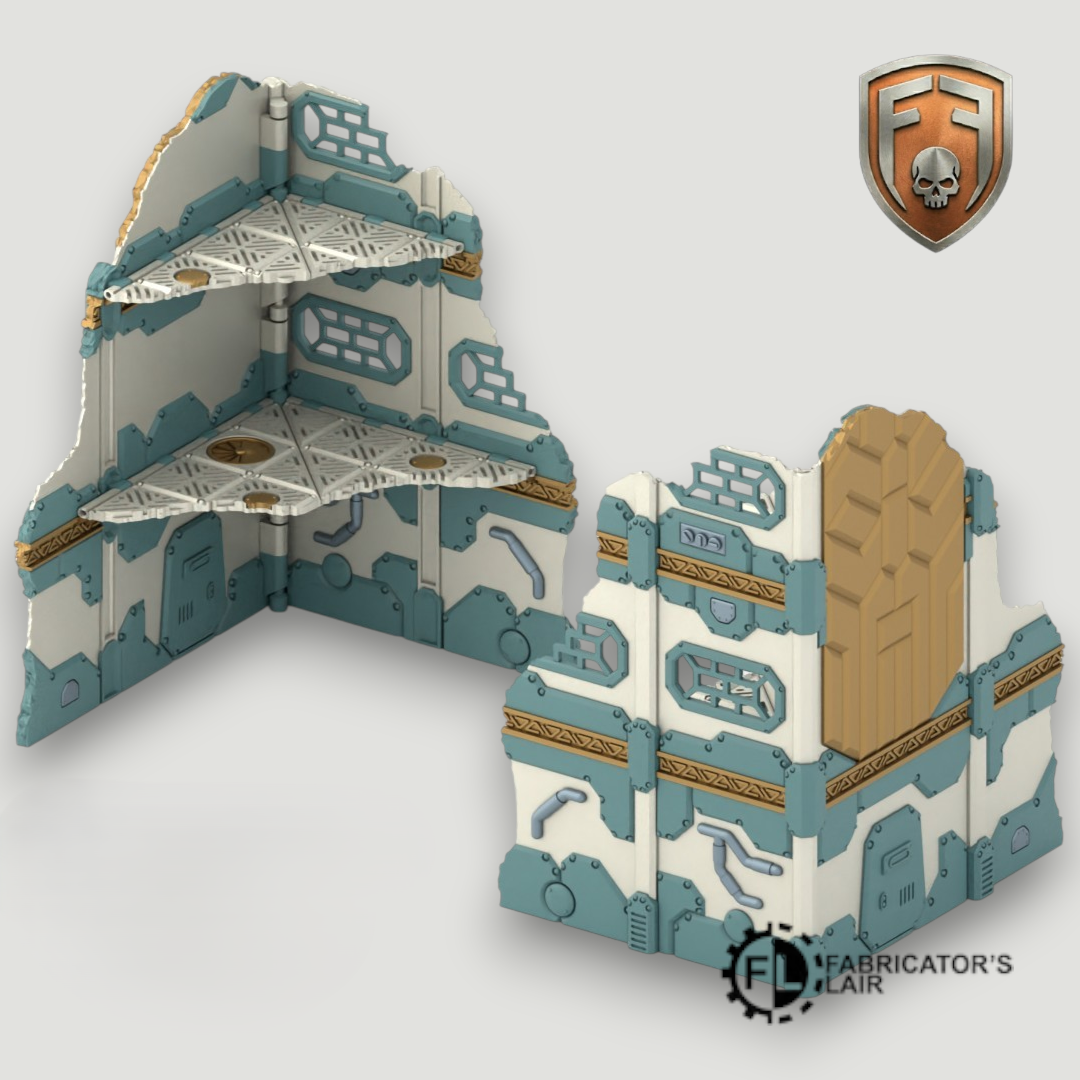 Starforged Guild Foldable Modular Ruins | 11th Edition Compatible Terrain | 28mm - 32mm Grimdark Sci-Fi Terrain for Tabletop Wargaming