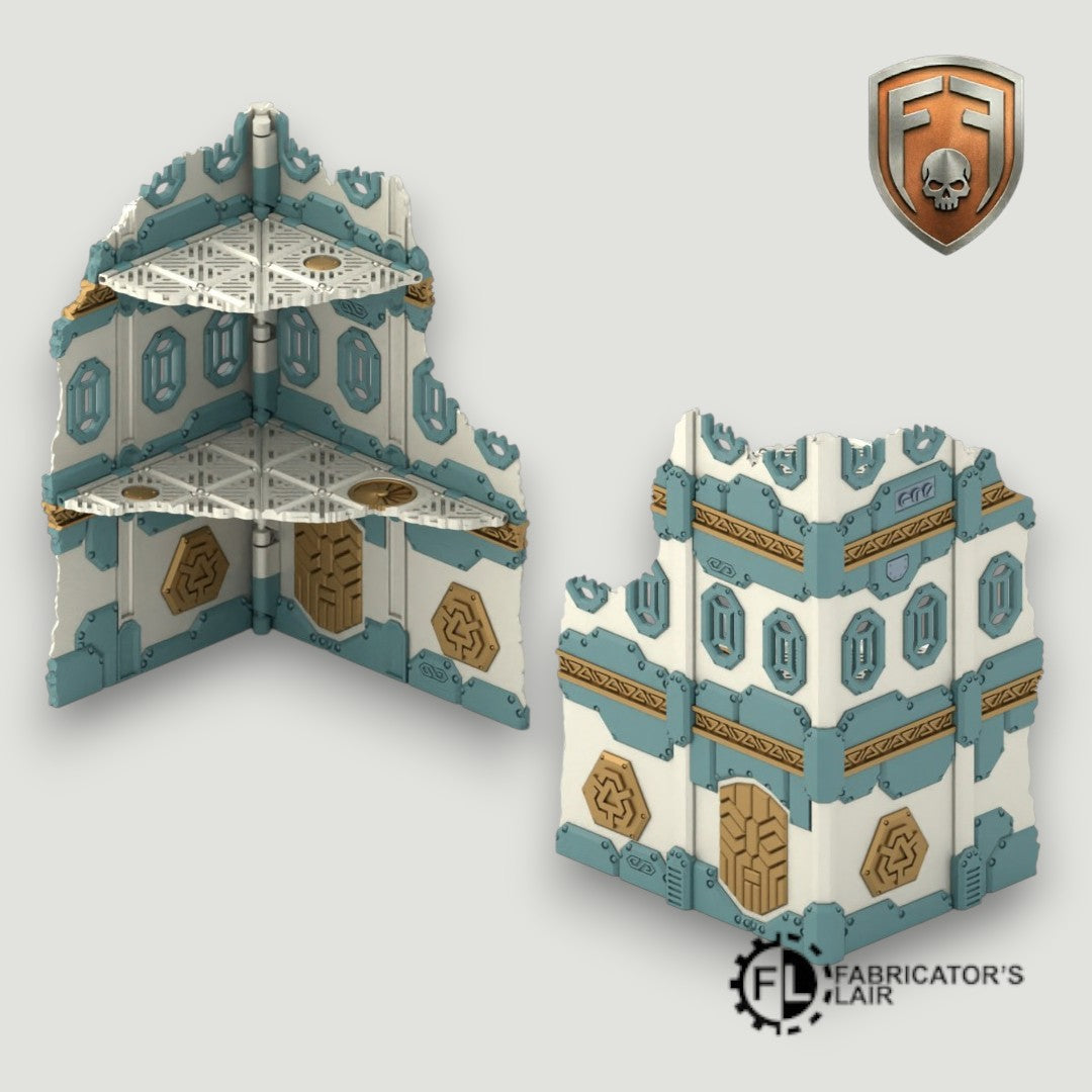 Starforged Guild Foldable Modular Ruins | 28mm - 32mm Grimdark Sci-Fi Terrain for Tabletop Wargaming