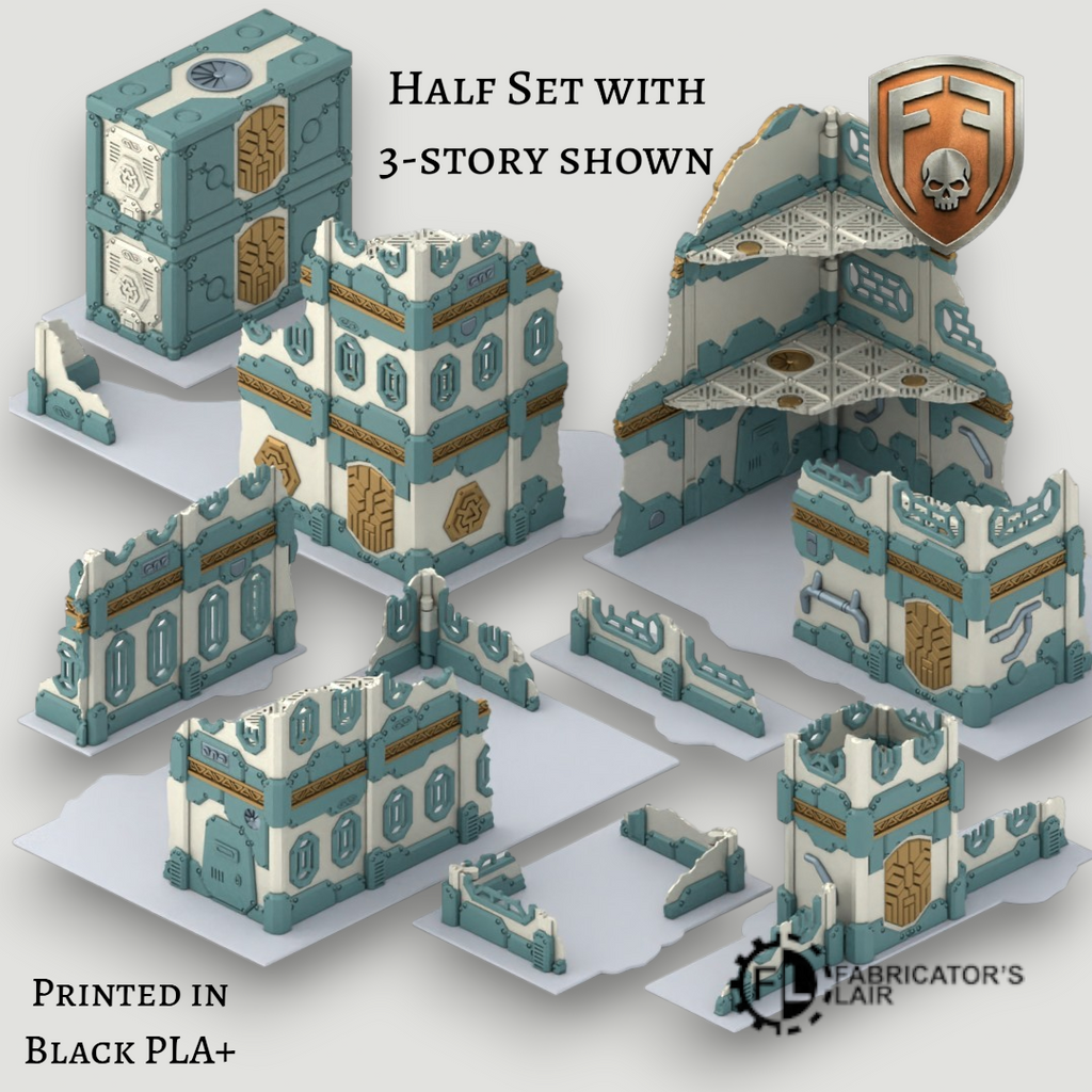 Starforged Guild Foldable Modular Ruins | 28mm - 32mm Grimdark Sci-Fi Terrain for Tabletop Wargaming