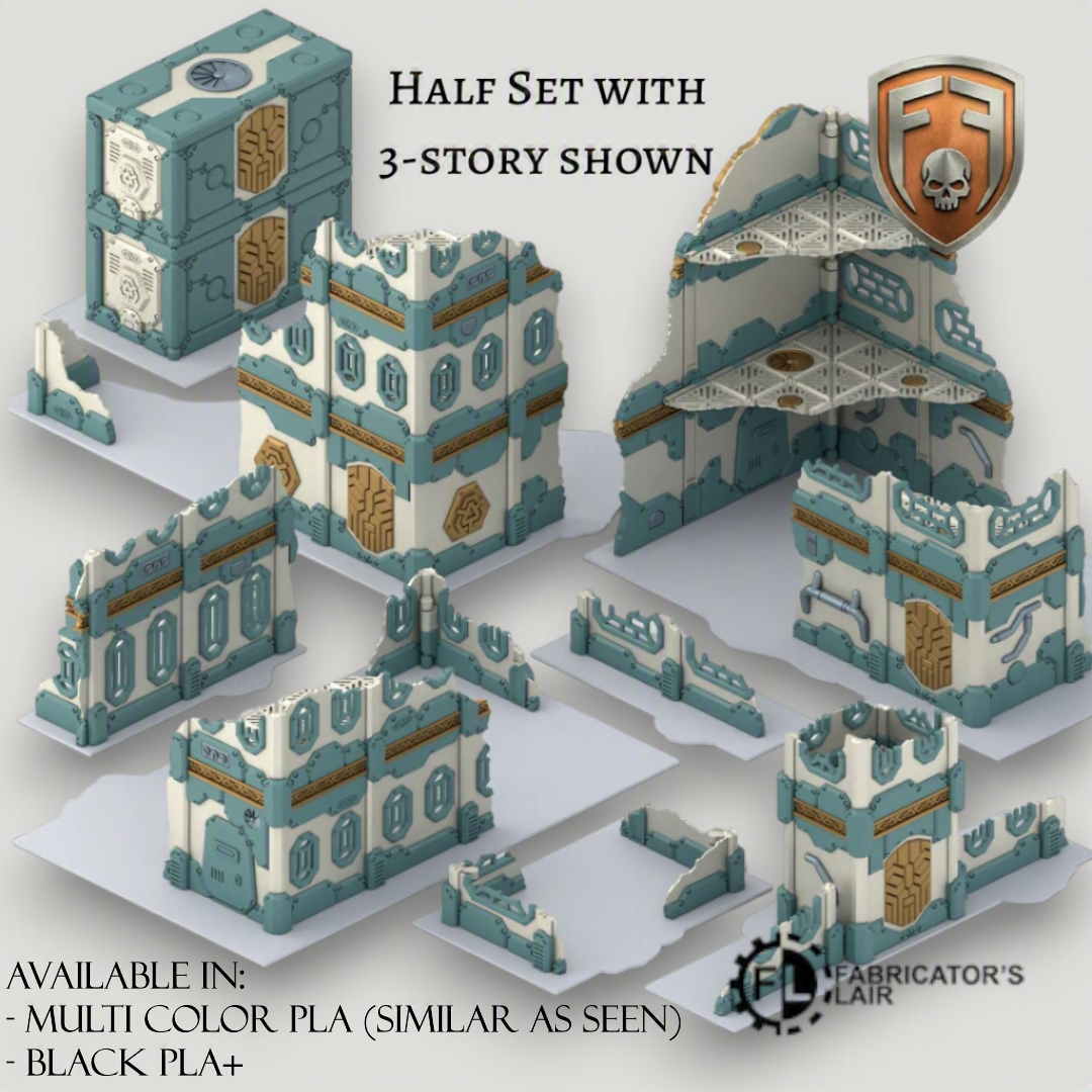 Starforged Guild Foldable Modular Ruins | 11th Edition Compatible Terrain | 28mm - 32mm Grimdark Sci-Fi Terrain for Tabletop Wargaming