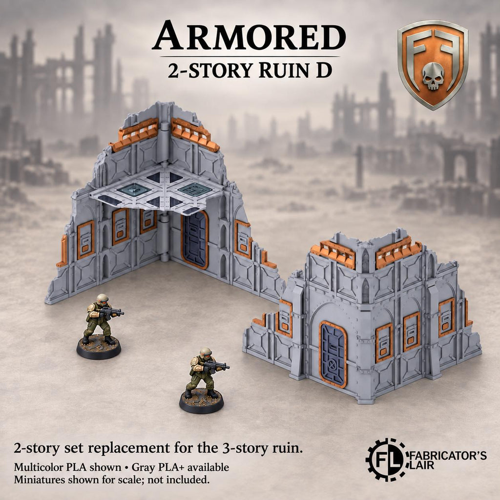 11th Edition Competitive Folding Terrain - Armored Sector Ruins | Ready to Play | Color & Storage Box Options | High Durability and Quality