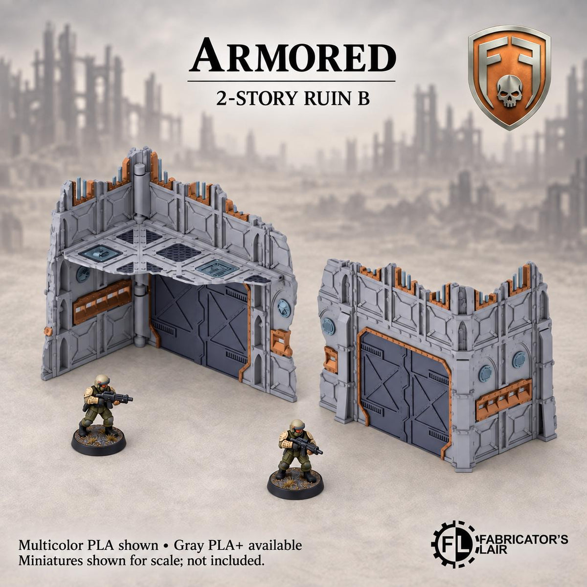 11th Edition Competitive Folding Terrain - Armored Sector Ruins | Ready to Play | Color & Storage Box Options | High Durability and Quality