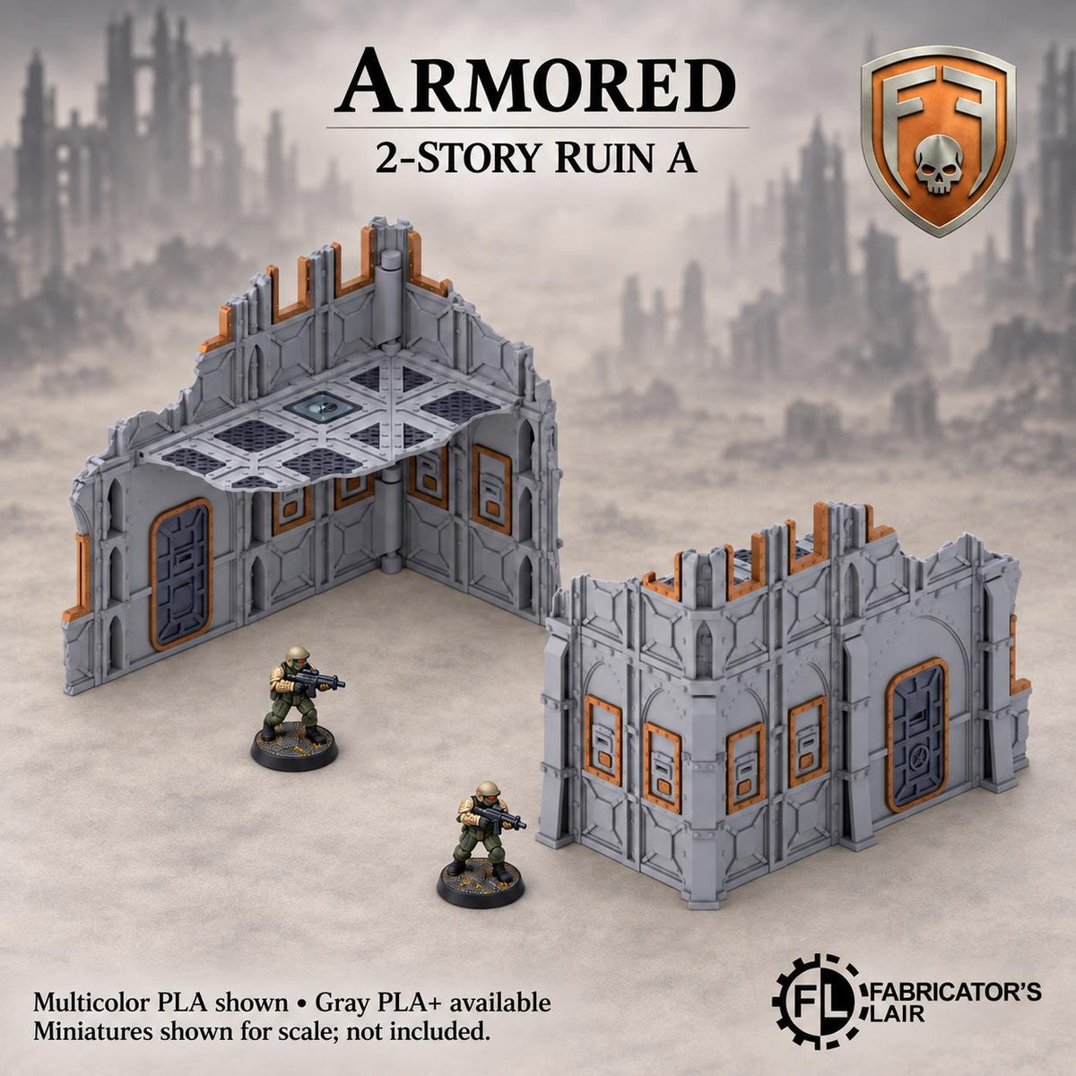 11th Edition Competitive Folding Terrain - Armored Sector Ruins | Ready to Play | Color & Storage Box Options | High Durability and Quality