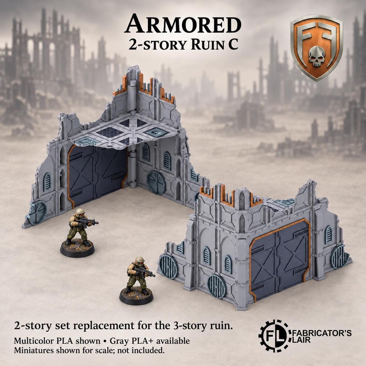 11th Edition Competitive Folding Terrain - Armored Sector Ruins | Ready to Play | Color & Storage Box Options | High Durability and Quality