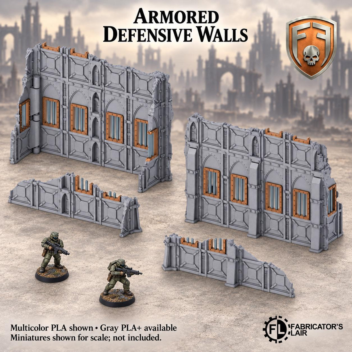 11th Edition Competitive Folding Terrain - Armored Sector Ruins | Ready to Play | Color & Storage Box Options | High Durability and Quality