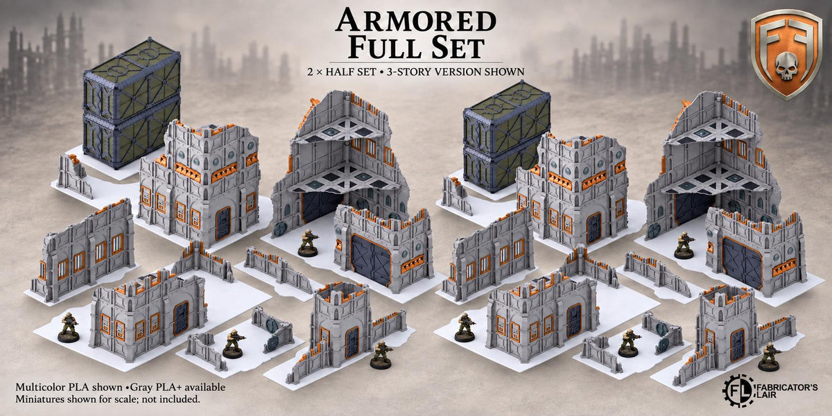 11th Edition Competitive Folding Terrain - Armored Sector Ruins | Ready to Play | Color & Storage Box Options | High Durability and Quality
