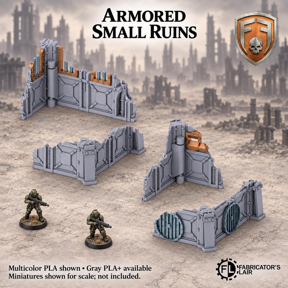 11th Edition Competitive Folding Terrain - Armored Sector Ruins | Ready to Play | Color & Storage Box Options | High Durability and Quality