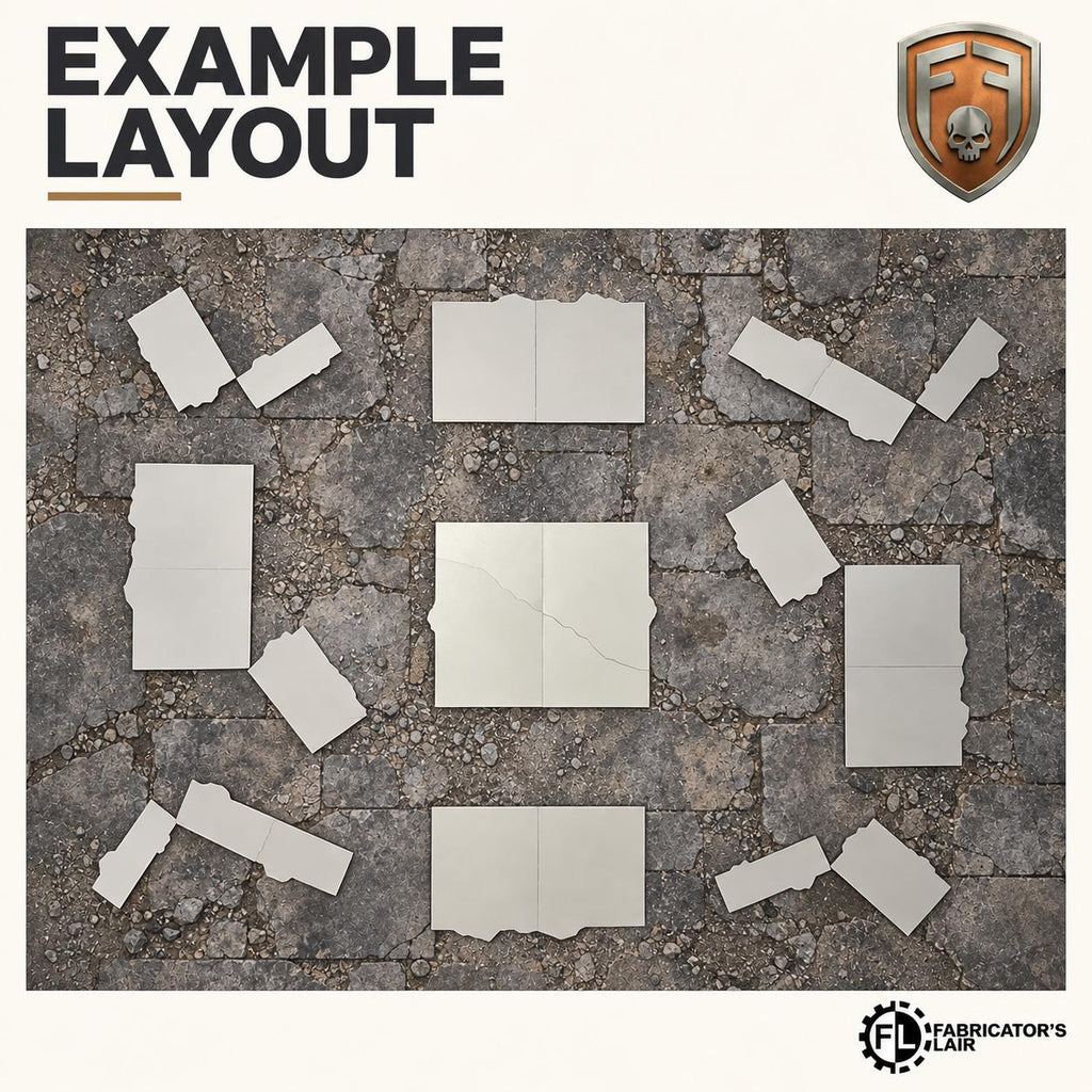 11th Edition Competitive Folding Terrain - Armored Sector Ruins | Ready to Play | Color & Storage Box Options | High Durability and Quality
