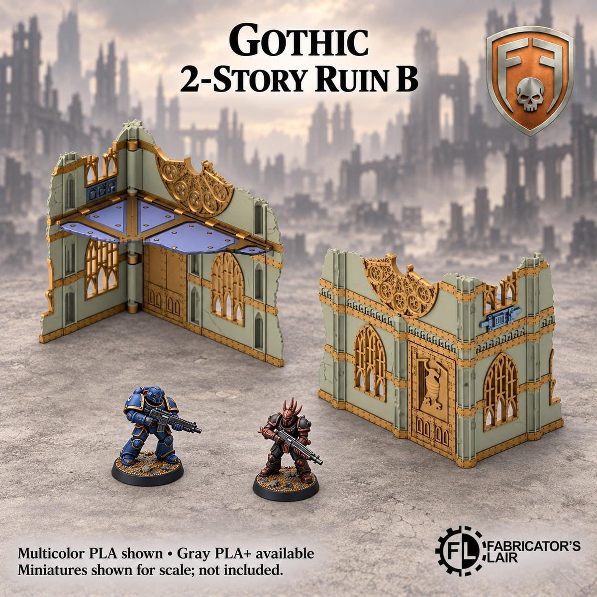 11th Edition Competitive Folding Terrain - Gothic Cathedral | Ready to Play | Color & Storage Box Options | High Durability and Quality