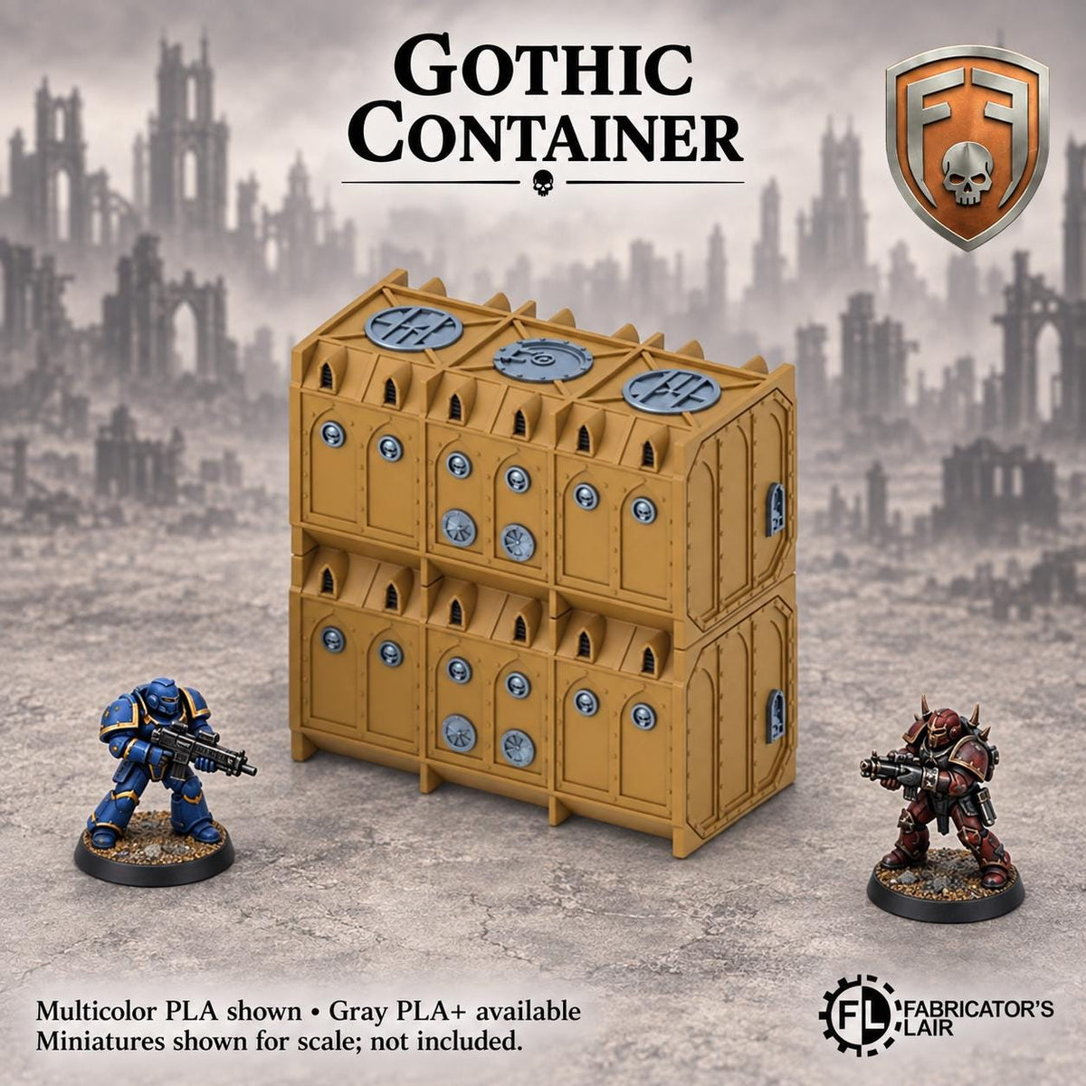 11th Edition Competitive Folding Terrain - Gothic Cathedral | Ready to Play | Color & Storage Box Options | High Durability and Quality