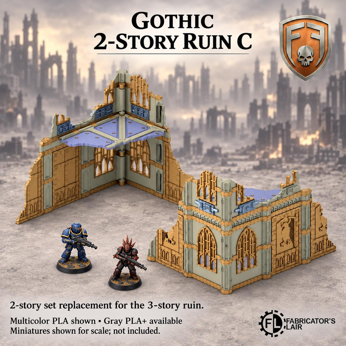 11th Edition Competitive Folding Terrain - Gothic Cathedral | Ready to Play | Color & Storage Box Options | High Durability and Quality