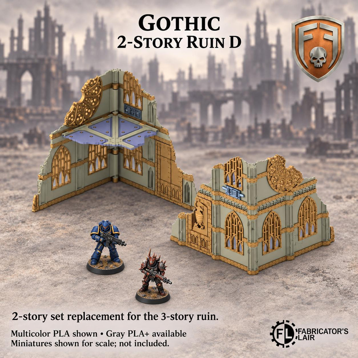 11th Edition Competitive Folding Terrain - Gothic Cathedral | Ready to Play | Color & Storage Box Options | High Durability and Quality