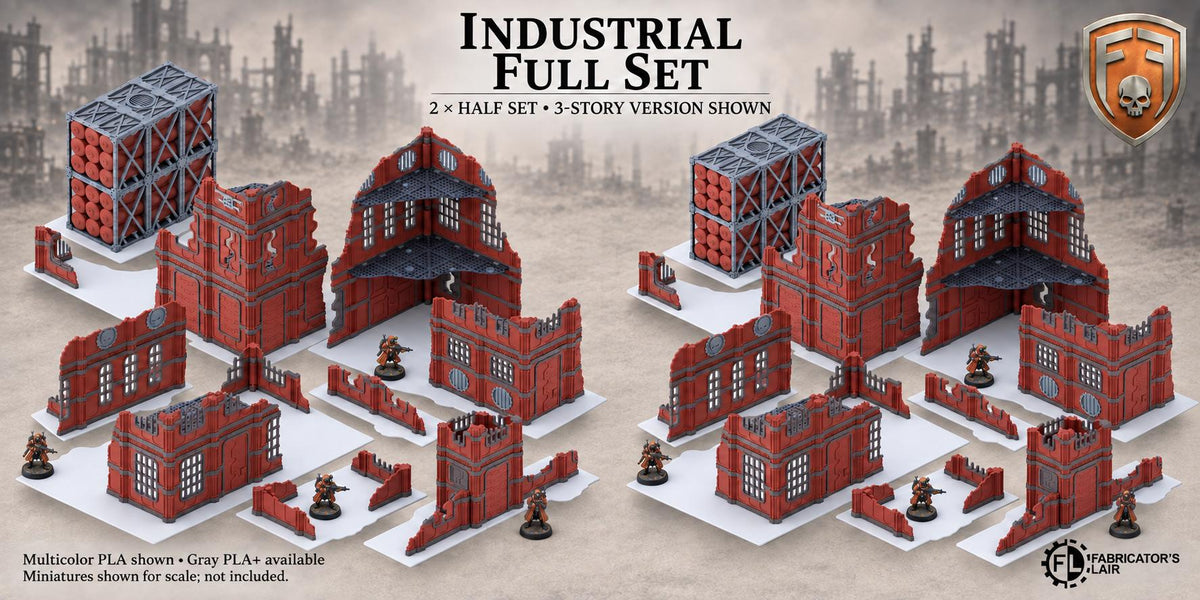 11th Edition Competitive Folding Terrain - Industrial Sector | Ready to Play | Color & Storage Box Options | High Durability and Quality
