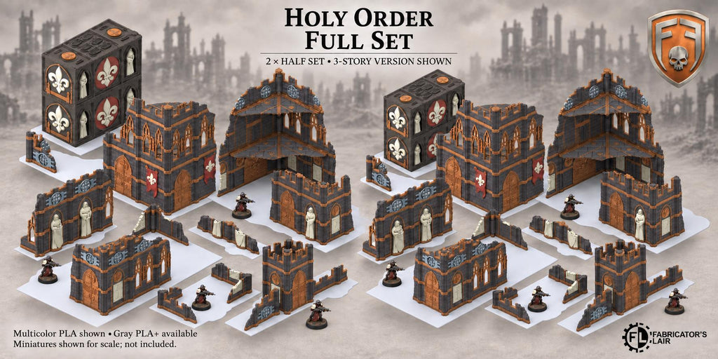 11th Edition Competitive Folding Terrain - Holy Order Convent | Ready to Play | Color & Storage Box Options | High Durability and Quality