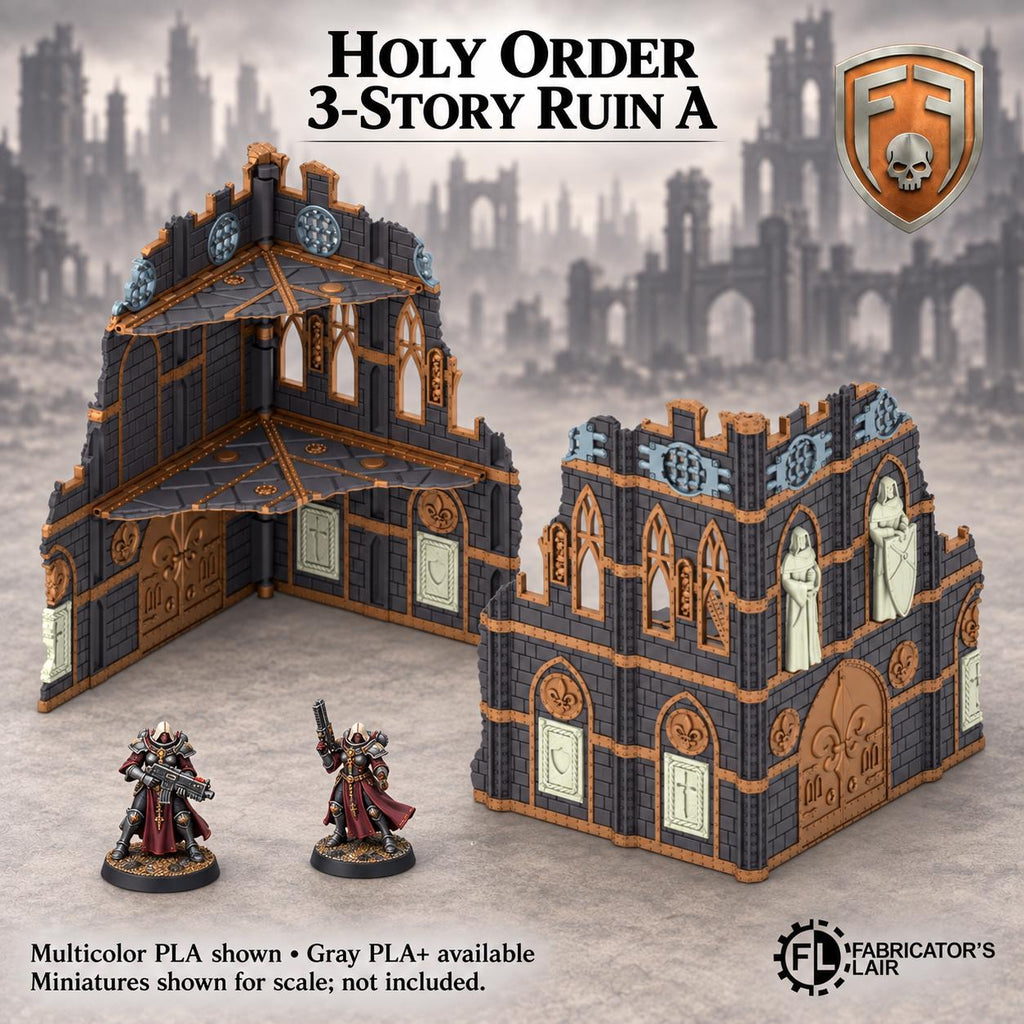 11th Edition Competitive Folding Terrain - Holy Order Convent | Ready to Play | Color & Storage Box Options | High Durability and Quality